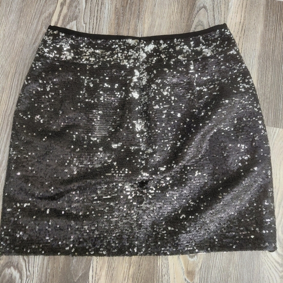 NWOT J. Crew Women's Holiday Mini Sequin Glam Skirt Pockets Black Silver Size 4 - Picture 2 of 14